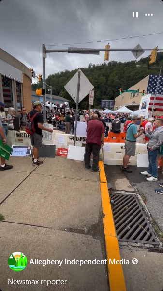 Outside of the Trump Campaign Stop in Johnstown